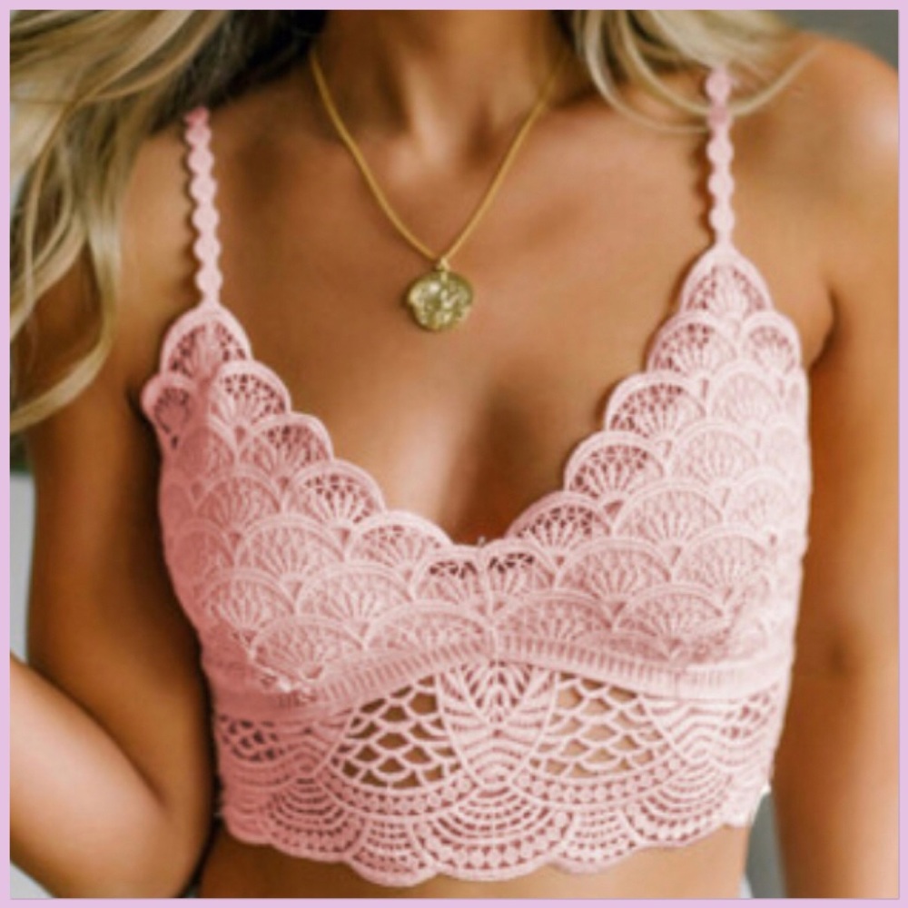 Pink Lace bralette/ bra small